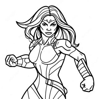 Malarbild Av Gamora I Stridsstallning 70778 15502