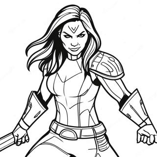 Malarbild Av Gamora I Stridsstallning 70778 15503