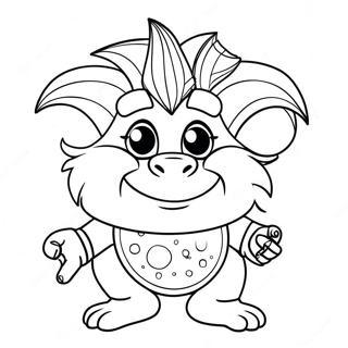 Fargglad Troll Med Glittrigt Har Malarbild 7192-2748