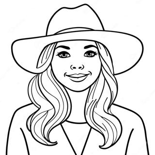 Charmig Flicka Med Hatt Malarbild 72084-15916