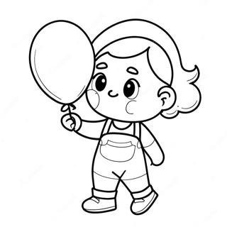 Sot Flicka Med Ballong Malarbild 72085-15917