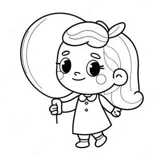 Sot Flicka Med Ballong Malarbild 72085-15918