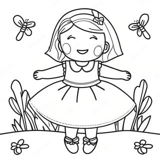 Lekfull Flicka I Klanning Malarbild 72086-15922