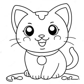 Bedarande Kawaii Anime Katt Malarbild 72388 16151