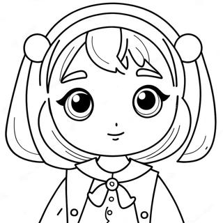 Charmig Kawaii Anime Flicka Med Stora Ogon Malarbild 72389 16153