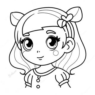 Charmig Kawaii Anime Flicka Med Stora Ogon Malarbild 72389 16155