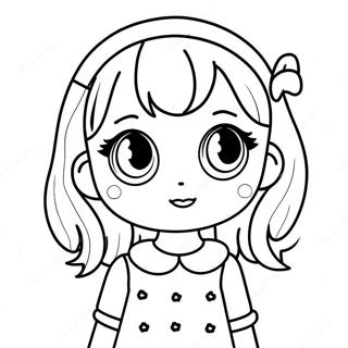 Charmig Kawaii Anime Flicka Med Stora Ogon Malarbild 72389 16156