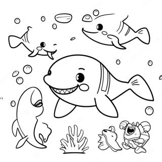 Tecknad Megalodon Med Vanner Malarbild 72570-16293