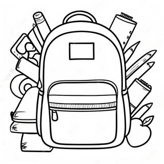 Fargglad Ryggsack Och Skolfornodenheter Malarbild 72805-16484