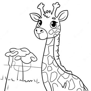 Giraff Med Fargglada Flackar Malarbild 73137-16729