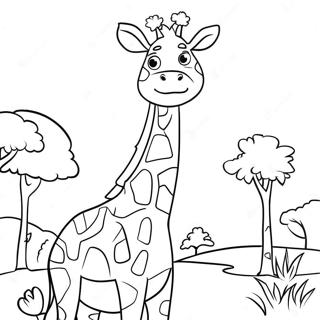 Giraff Med Fargglada Flackar Malarbild 73137-16730