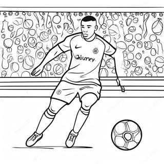 Mbappe Dribblar Bollen Malarbild 73984-17390