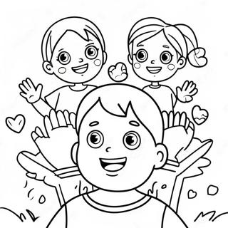 Glada Barn Med Autism Malarbild 74496-17794