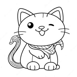 Sot Tecknad Katt Med Garn Malarbild 74753-17995