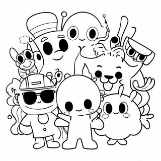 Fargglada 80 Tals Tecknade Karaktarer Malarbild 74958-18153