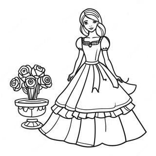 Vacker Flicka I Klanning Malarbild 75087-18256