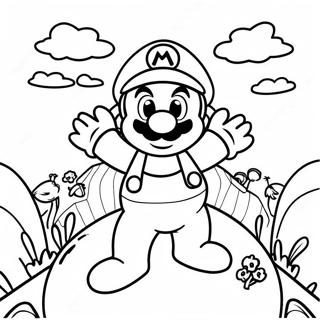 Mario Wonder I En Svampkungadome Scen Malarbild 75345 18462