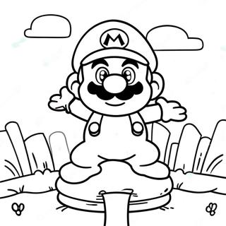 Mario Wonder I En Svampkungadome Scen Malarbild 75345 18463