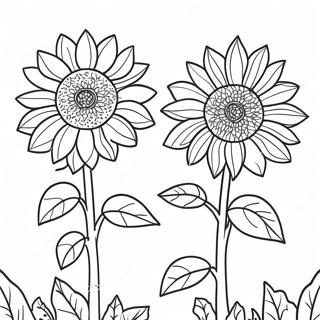 Vibrerande Solrosor I En Tradgard Farglaggningssida 75551-18619