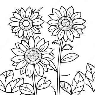 Vibrerande Solrosor I En Tradgard Farglaggningssida 75551-18620