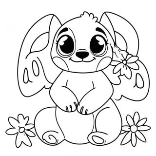 Charmig Stitch Och Angel Med Blommor Malarbild 76015-18980