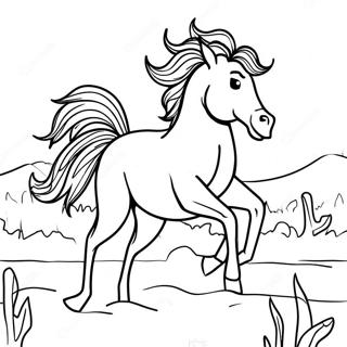 Realistiskt Vilt Häst Målarbilder