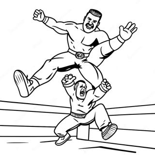 Wwe Brottare Hoppar Pa Motstandare Malarbild 76447-19311