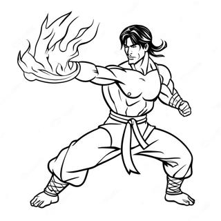 Liu Kang Utfor En Eldspark Malarbild 78122-20598