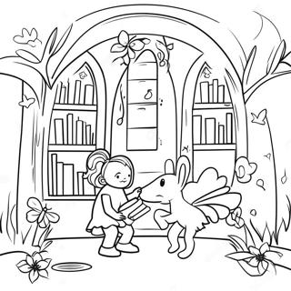 Magiskt Bibliotek Med Alvor Malarbild 78482-20877