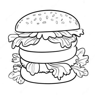 Saftig Hamburgare Med Sallad Malarbild 78714-21056