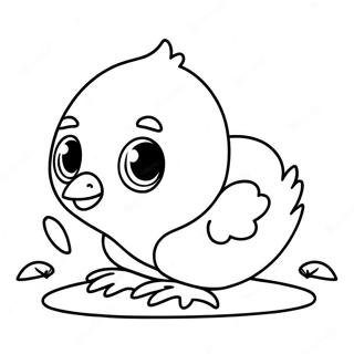 Lekfull Malarbild Av Kyckling Som Kikar Fram 78922 21224