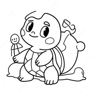 Squirtle Med En Snogubbe Malarbild 79050-21323