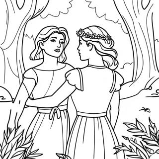 Diana Och Roma I En Magisk Skog Malarbild 79153 21397