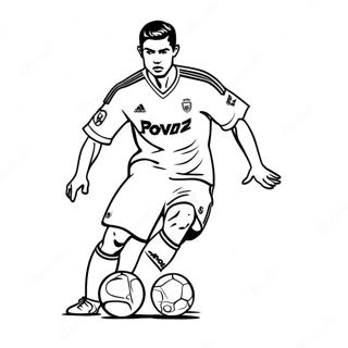 Cristiano Ronaldo Dribblar Bollen Malarbild 7934-2219