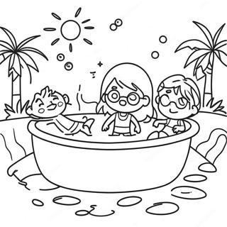 Barn Som Leker I Poolen Malarbild 80517-22443