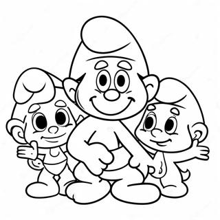 Glad Smurf Familj Malarbild 80592-22497