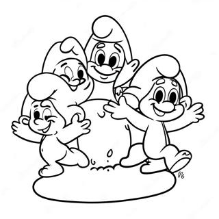 Glad Smurf Familj Malarbild 80592-22498