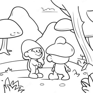 Smurf By Scen Malarbild Målarbilder