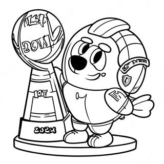 Spannande Super Bowl 2024 Maskot Malarbild 80874-22719