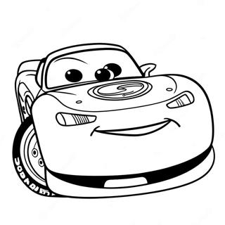 Lightning Mcqueen Med Ett Stort Leende Malarbild 8115-2033