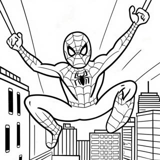 Spiderman Svanger Genom Staden Malarbild 81673-23338