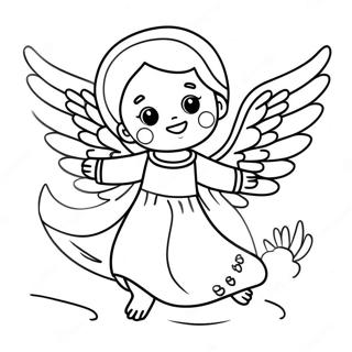 Gladjefull Angel Med Vingar Malarbild 82215-23796