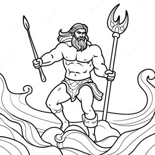 Poseidon I Havet Malarbild 82576-24076