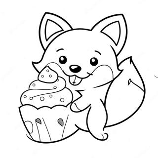 Bedarande Kawaii Rav Med En Cupcake Malarbild 83091-24480