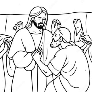 Jesus Helar De Sjuka Malarbild 8382-1116