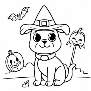 Skrammande Halloween Hund I Kostym Malarbild 84009-25189