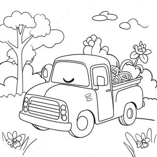 Liten Bla Lastbil Och Vanner Malarbild 84446-25539