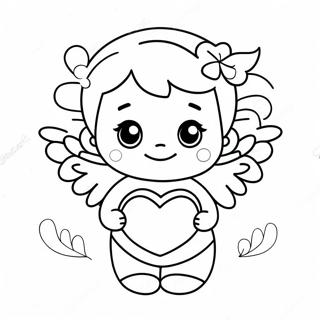 Sot Angel Med Hjarta Malarbild 84752-25772