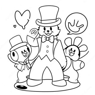 Tuxedo Sam Lekande Med Vanner Malarbild 84904-25889