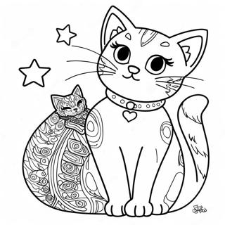 Gabby Med Glittrande Katt Malarbild 85006 26056